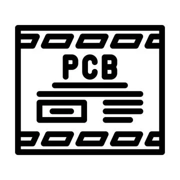 Pcb electronic circuit board layout design scheme icon Ilustración de archivo