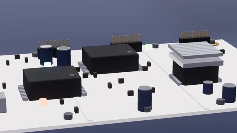 Pcb electronics 3d loop 3D animation seamless loop Stock Footage 341779623