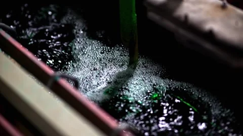 PCB Electroplating Process in Chemical Bath During Electronics Manufacturing 4K Video stock 338165752