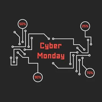Pcb elements like cyber monday Stock Illustration
