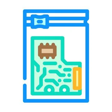 Pcb esd safe packaging color icon vector illustration Stock Illustration