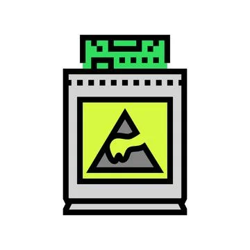 Pcb esd safe packaging color icon vector illustration Stock Illustration