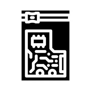 Pcb esd safe packaging glyph icon vector illustration Stock Illustration