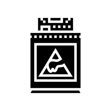Pcb esd safe packaging glyph icon vector illustration Stock Illustration