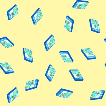 Pcb esd safe packaging isometric icon seamless pattern Stock Illustration