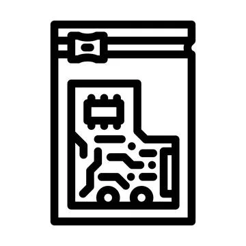 Pcb esd safe packaging line icon vector illustration Stock Illustration
