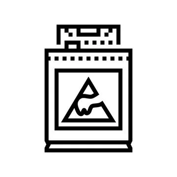 Pcb esd safe packaging line icon vector illustration Stock Illustration