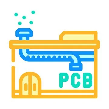 Pcb factory producing electronic components vector icon Illustrazione stock