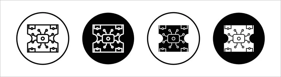 PCB flat line icon set. PCB Thin line illustration vector 스톡 일러스트