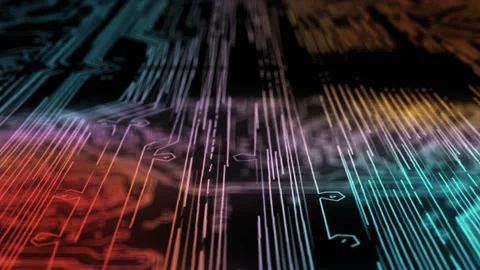 PCB with html code during server processing Stock Footage 154413484