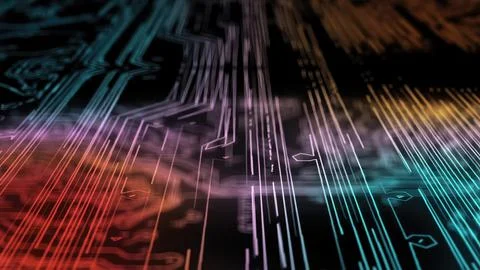 PCB with html code during server processing 스톡 일러스트