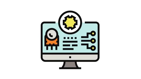 Pcb inspection electronics color icon animation Stock Footage 326106233