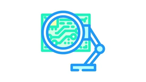 Pcb inspection electronics color icon animation Stock Footage 327267406