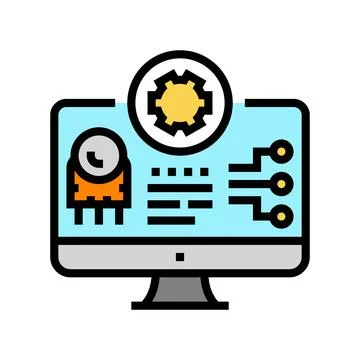 Pcb inspection electronics color icon vector illustration Stock Illustration
