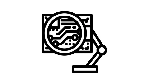 Pcb inspection electronics line icon animation Stock Footage 326760820