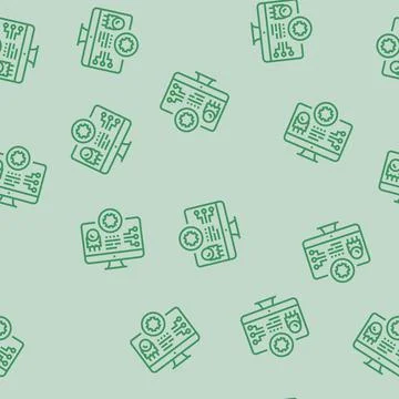 Pcb inspection electronics line seamless pattern Stock Illustration