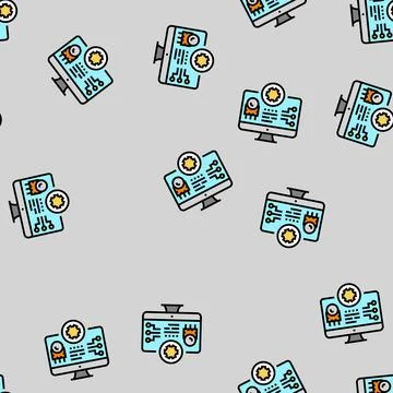 Pcb inspection electronics vector seamless pattern Stock Illustration