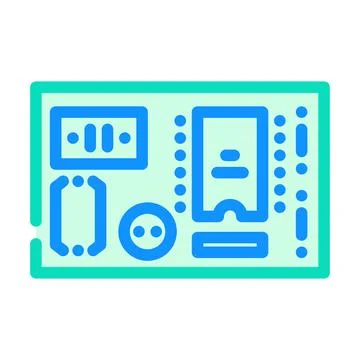 Pcb labeled components color icon vector illustration Illustrazione stock