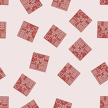 Pcb labeled components glyph seamless pattern Illustrazione stock
