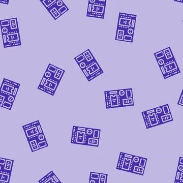 Pcb labeled components glyph vector seamless pattern Illustrazione stock