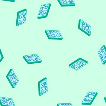 Pcb labeled components isometric icon seamless pattern Illustrazione stock