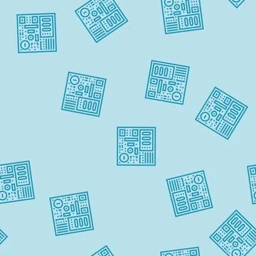 Pcb labeled components line seamless pattern Illustrazione stock