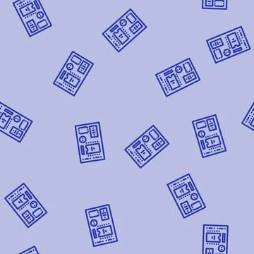 Pcb labeled components line vector seamless pattern Illustrazione stock