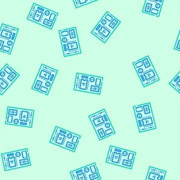 Pcb labeled components vector seamless pattern Illustrazione stock