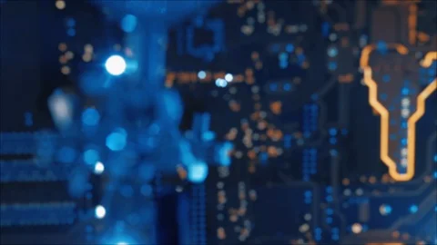 Pcb layout electronic engineering blur gleam Stock Footage 106715142