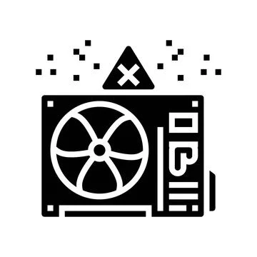 Pcb leaking from old capacitor glyph icon vector illustration Stock Illustration