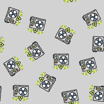 Pcb leaking from old capacitor vector seamless pattern Stock Illustration