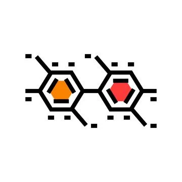 Pcb molecule structure color icon vector illustration Stock Illustration