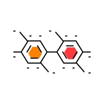 Pcb molecule structure color icon vector illustration Stock Illustration