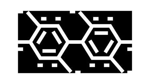 Pcb molecule structure glyph icon animation Stock Footage 326140540