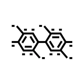 Pcb molecule structure line icon vector illustration Stock Illustration