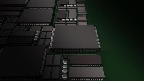 The pcb or printed circuit board for technology content 3d rendering Stock Illustration