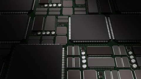 The pcb or printed circuit board for technology content 3d rendering Stock-Illustration
