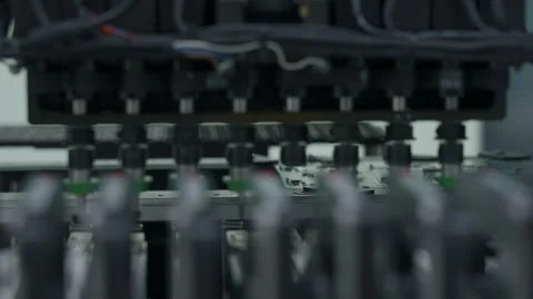 PCB processing on cnc machine production of electronic components at high tech Stock Footage 261640534