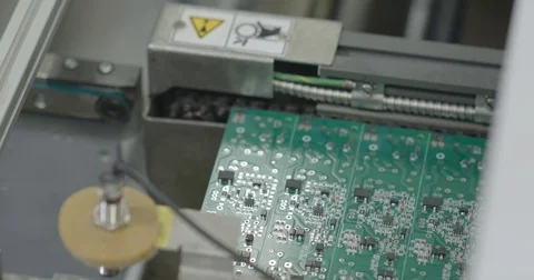 PCB production line closeup 库存影片 73501674