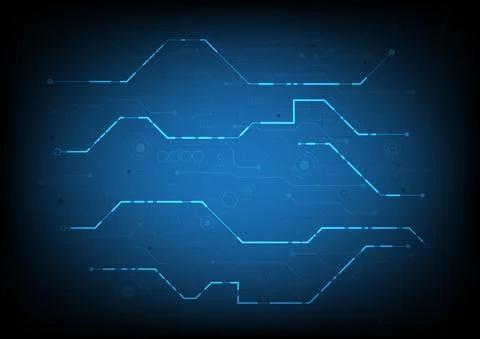PCB Trace Data Transfer. High-tech technology digital background. Circuit boa イラスト素材