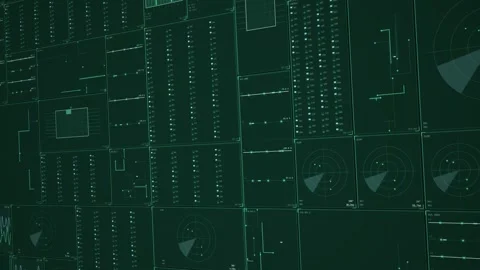 Pcb Trace Panel Array Angled Technology Wall 库存影片 343649388