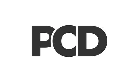 PCD logo design template with strong and modern bold text. Initial based ve.. Stock Illustration