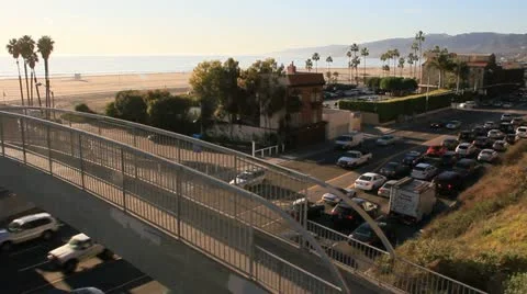 PCH traffic beach scene 3545 Stock Footage 11229953