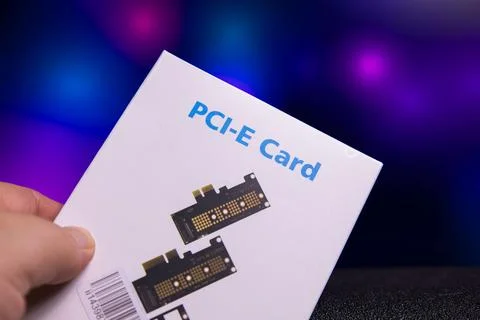 Pci-e card adapter for computer expansion Stock Photos
