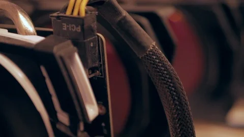 PCI-E GPU Stationary Focus Pull Video stock 92447867