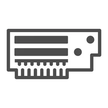 PCI express board solid icon, electronics concept, Perepheral Component Stock Illustration