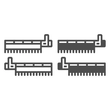 PCI simple communications controller line and solid icon, electronics concept Stockillustratie