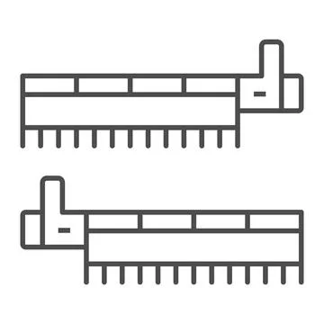 PCI simple communications controller thin line icon, electronics concept, pci 库存插图