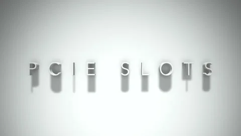 Pcie slots 3D title animation with shadows on a white background Stock Footage 297012538