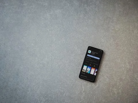 PCloud app play store page on smartphone on ceramic stone background Stock Photos
